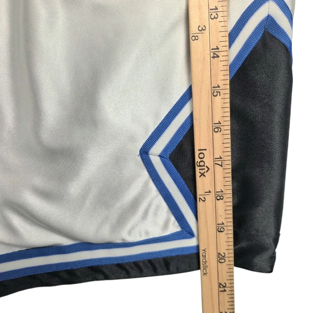 Jordan Legacy Retro Basketball Shorts Mens L White Blue Star Shiny Satin
